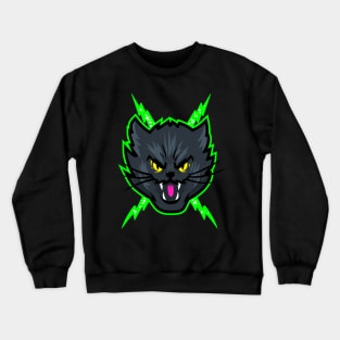 Black Electric Cat Crewneck Sweatshirt